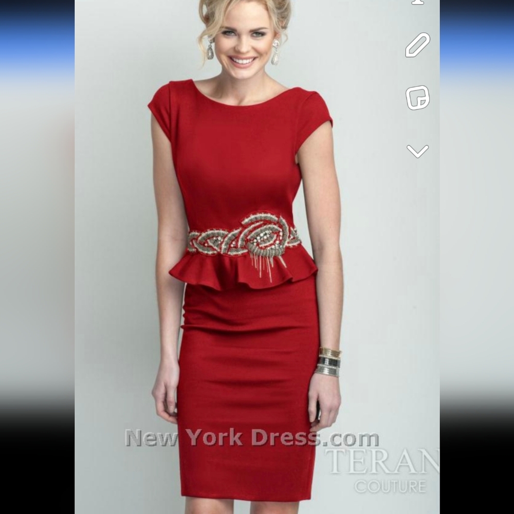 Terani Couture Red Cocktail Dress